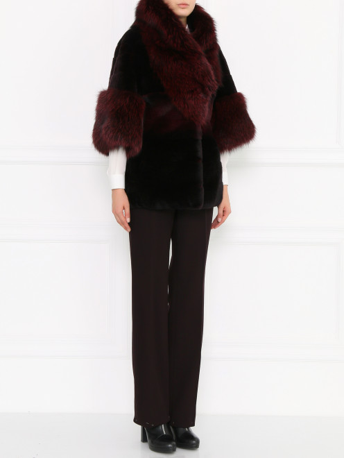 Пальто из меха кролика  Versace Collection - Модель Общий вид
