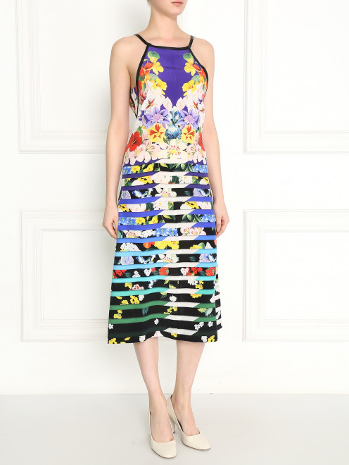 Платье из шелка с цветочным узором Mary Katrantzou - Модель Общий вид