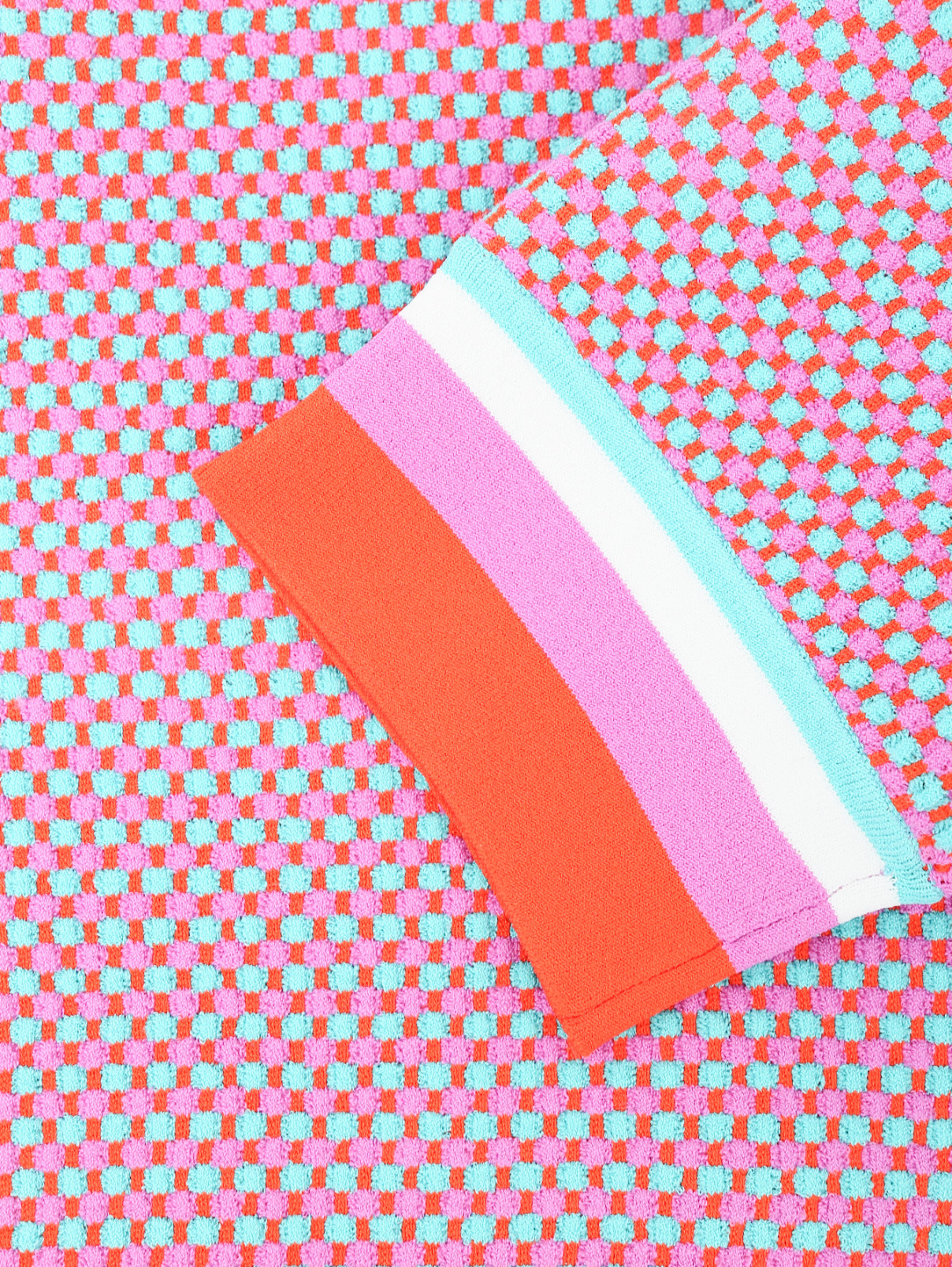 Укороченный джемпер с узором и короткими рукавами Diane von Furstenberg  –  Деталь  – Цвет:  Узор