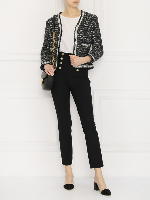 Блуза из смешанного шелка с короткими рукавами Luisa Spagnoli - МодельОбщийВид