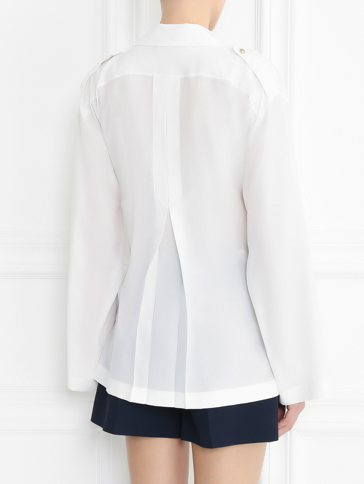 Шелковая блуза с запахом Alberta Ferretti  –  Модель Верх-Низ1  – Цвет:  Белый