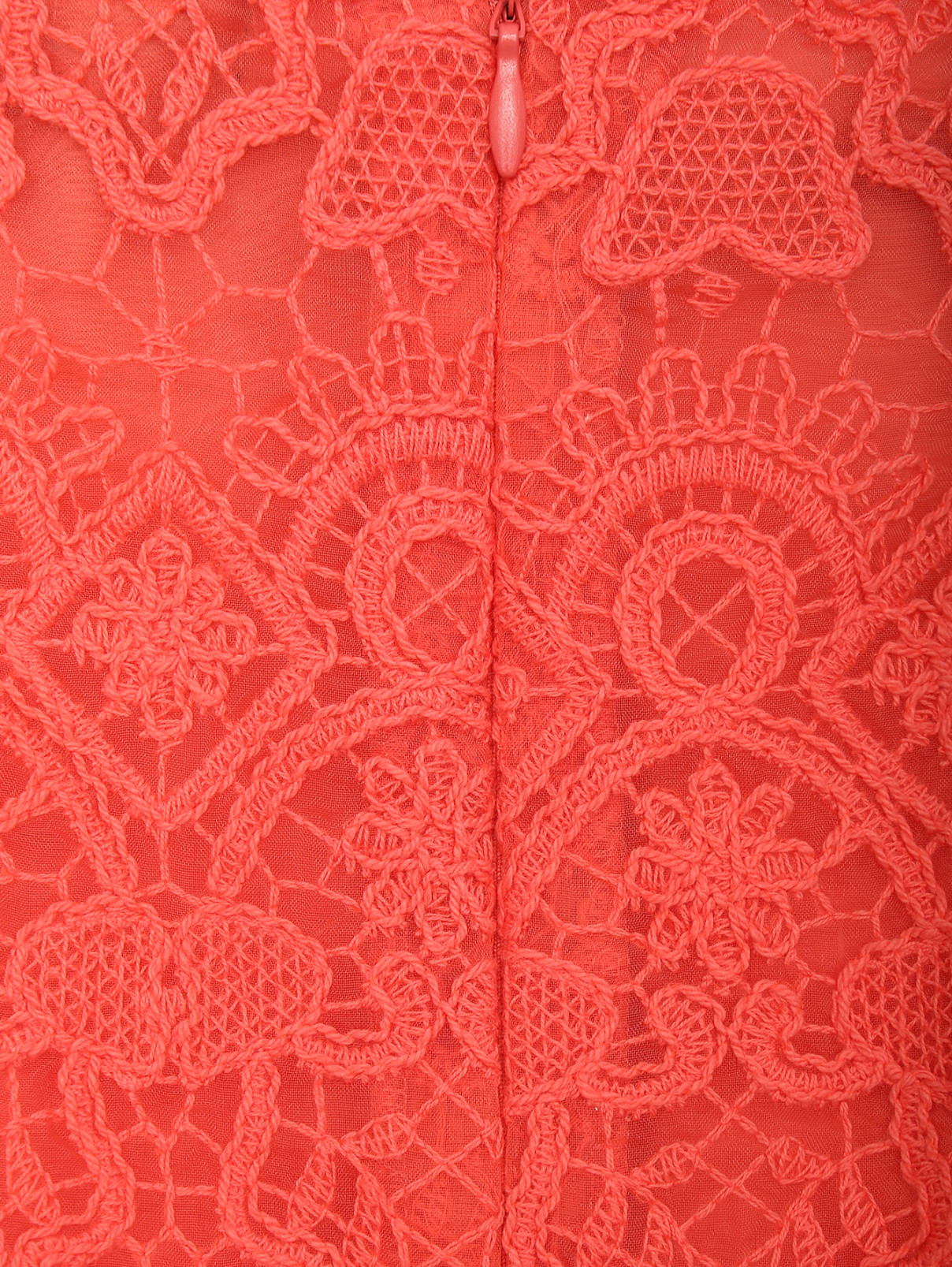 Платье с кружевной отделкой и поясом Luisa Spagnoli  –  Деталь  – Цвет:  Красный