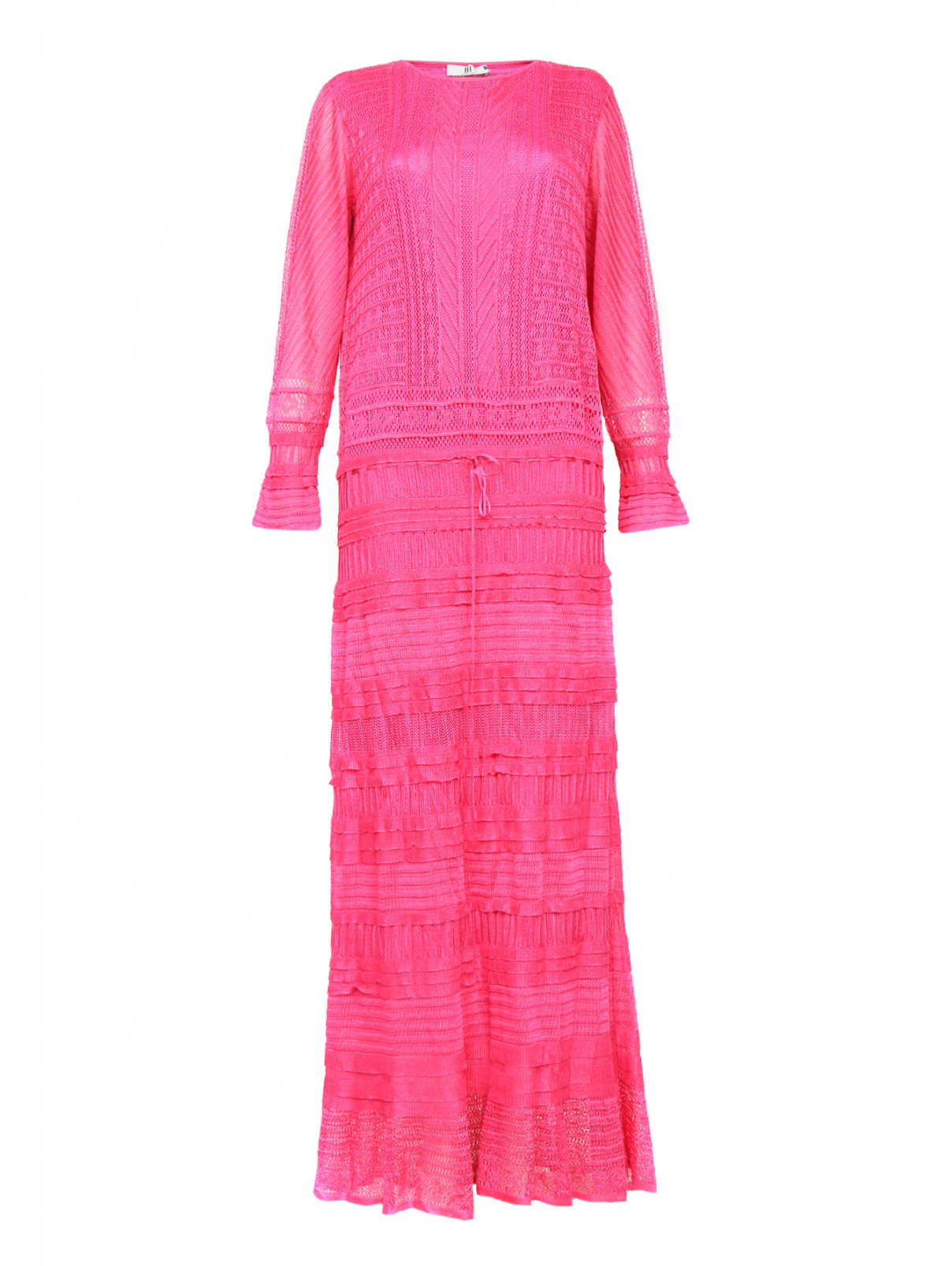 Платье-макси на кулиске Lil pour l'Autre  –  Общий вид  – Цвет:  Фиолетовый