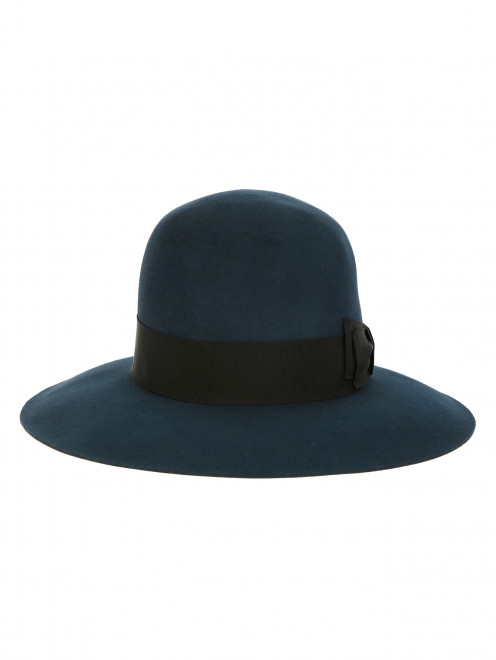 Однотонная шляпа из фетра с текстильной отделкой - Обтравка2