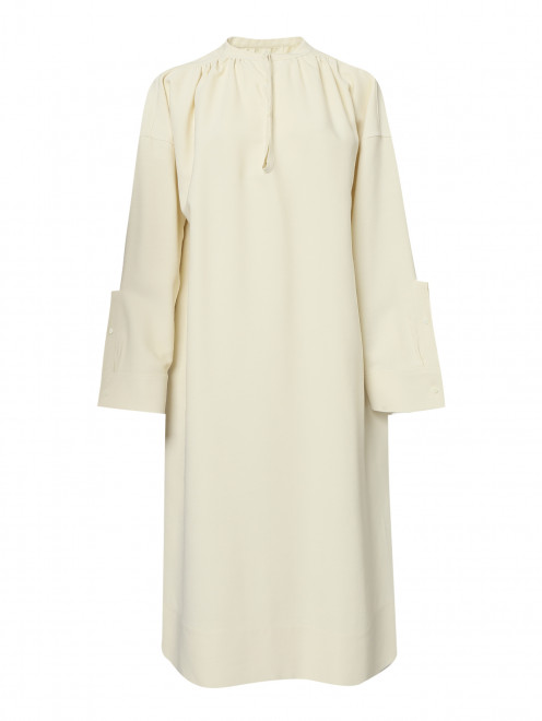 Платье из смешанной шерсти свободного кроя с карманами Jil Sander - Общий вид