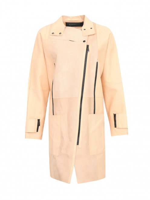 Пальто из кожи с контрастной отделкой Barbara Bui - Общий вид