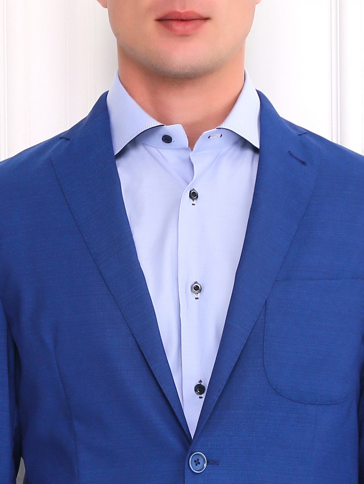 Легкий пиджак из шерсти Corneliani ID  –  Модель Общий вид1  – Цвет:  Синий