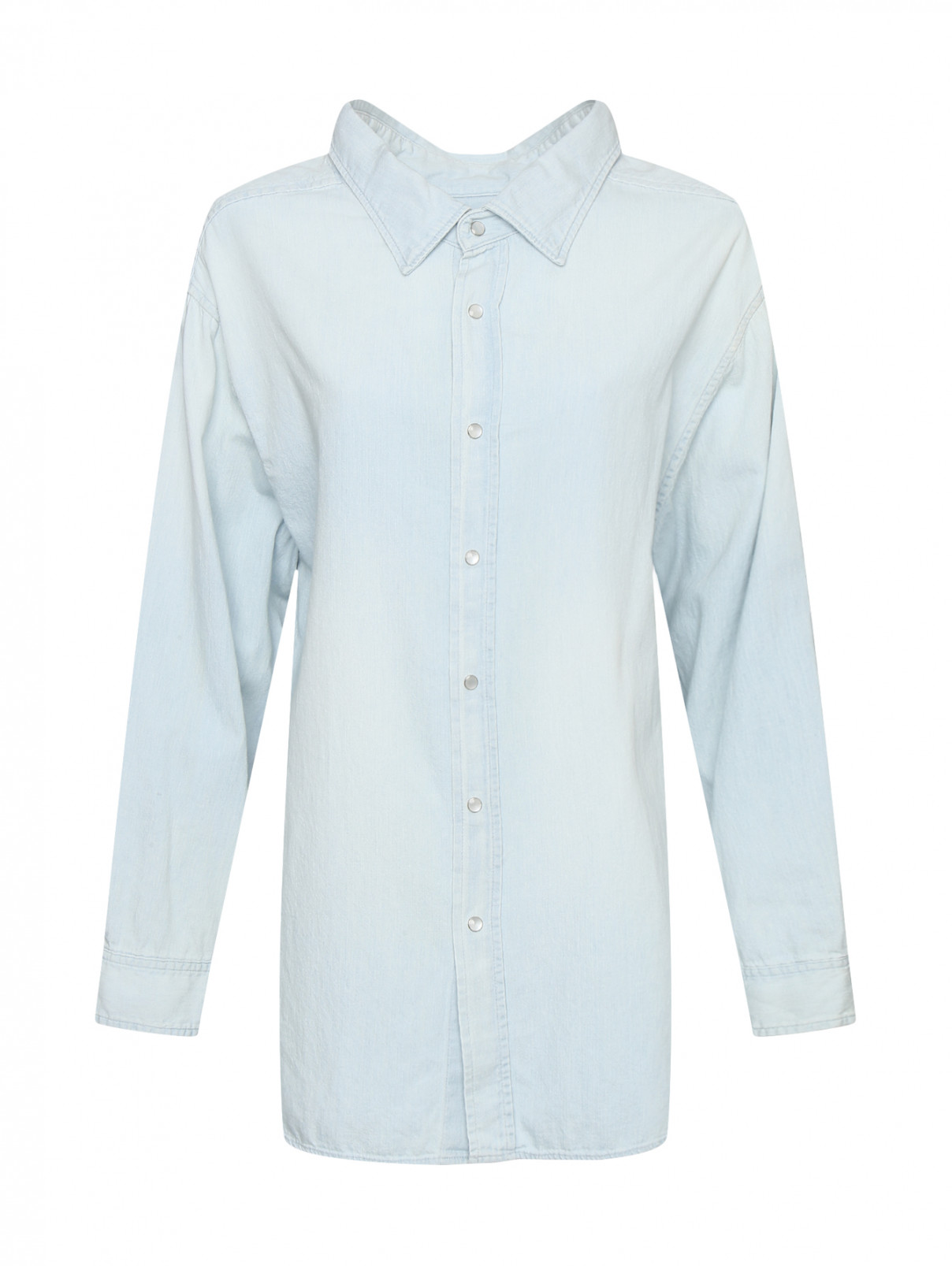 Хлопковая рубашка свободного кроя Balenciaga  –  Общий вид  – Цвет:  Синий