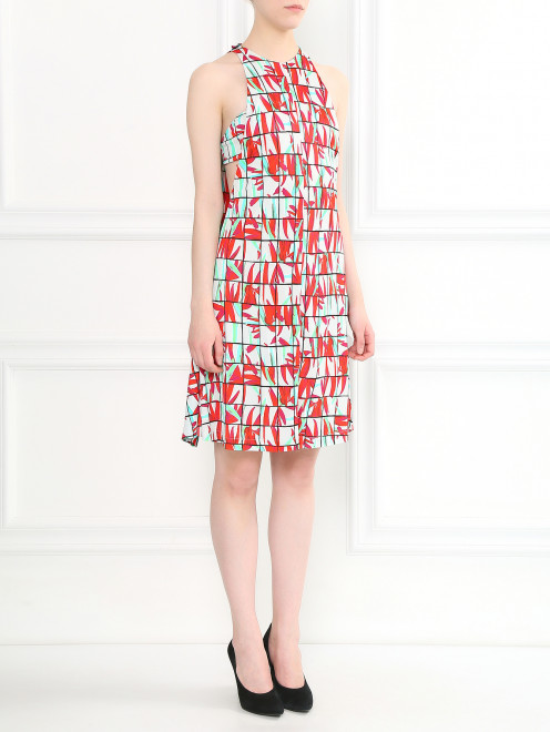 Платье свободного фасона с узором  Kenzo - Модель Общий вид