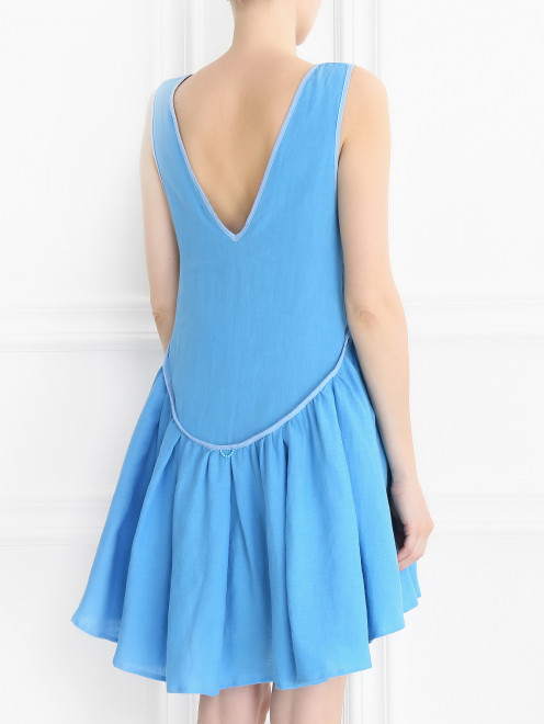 Платье-мини изо льна с контрастной отделкой A mere Co - Модель Верх-Низ1