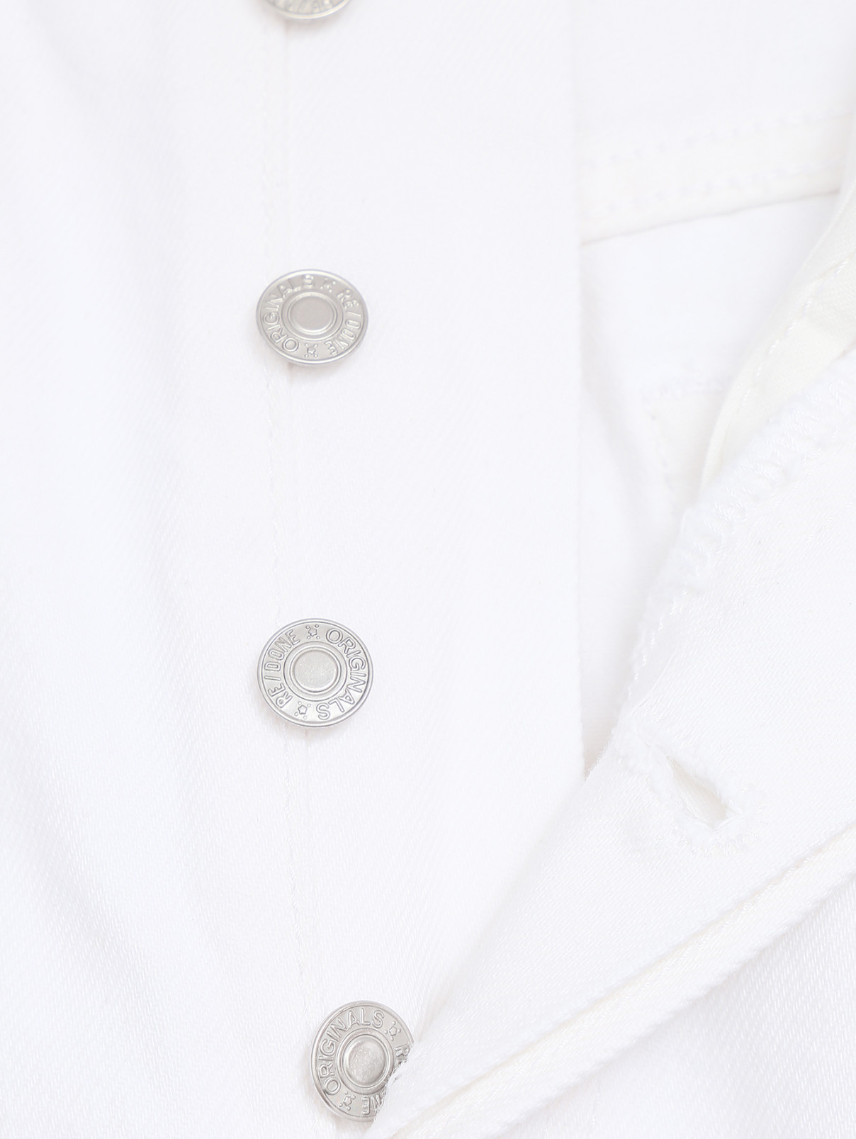 Джинсы из хлопка с карманами Re/Done  –  Деталь1  – Цвет:  Белый