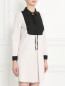 Платье-мини с длинным рукавом и контрастными вставками L'Autre Chose  –  Модель Верх-Низ