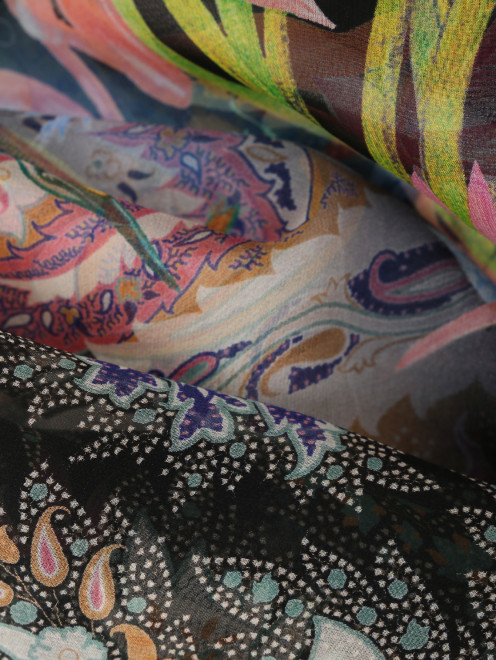 Шаль шелковая с цветочным узором Etro - Деталь