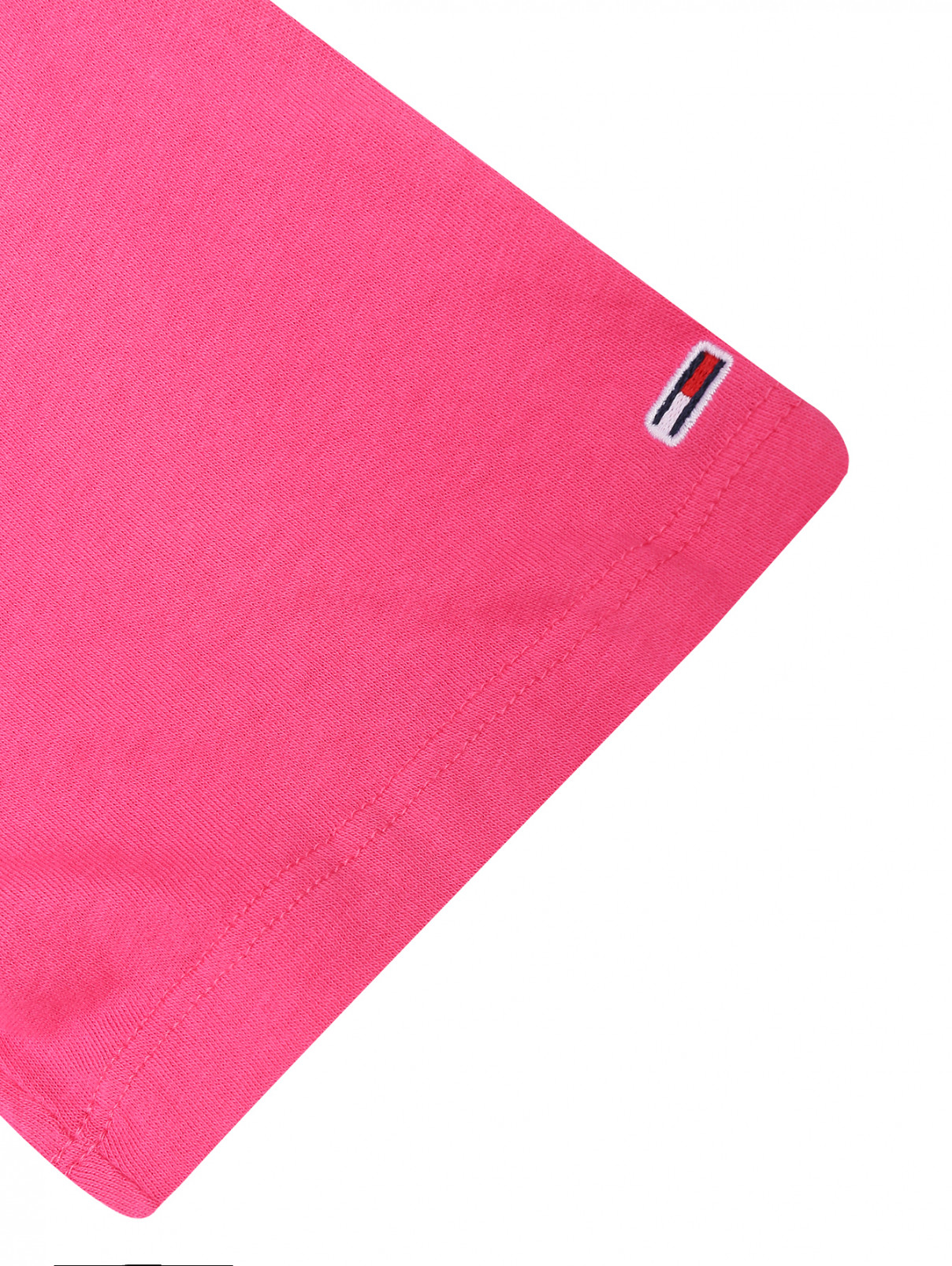 Футболка из хлопка с вышивкой Tommy Jeans  –  Деталь1  – Цвет:  Розовый