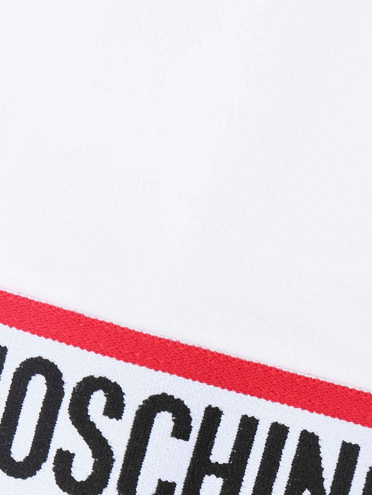 Лонгслив из смешанного хлопка с декоративной отделкой Moschino Underwear  –  Деталь1  – Цвет:  Белый
