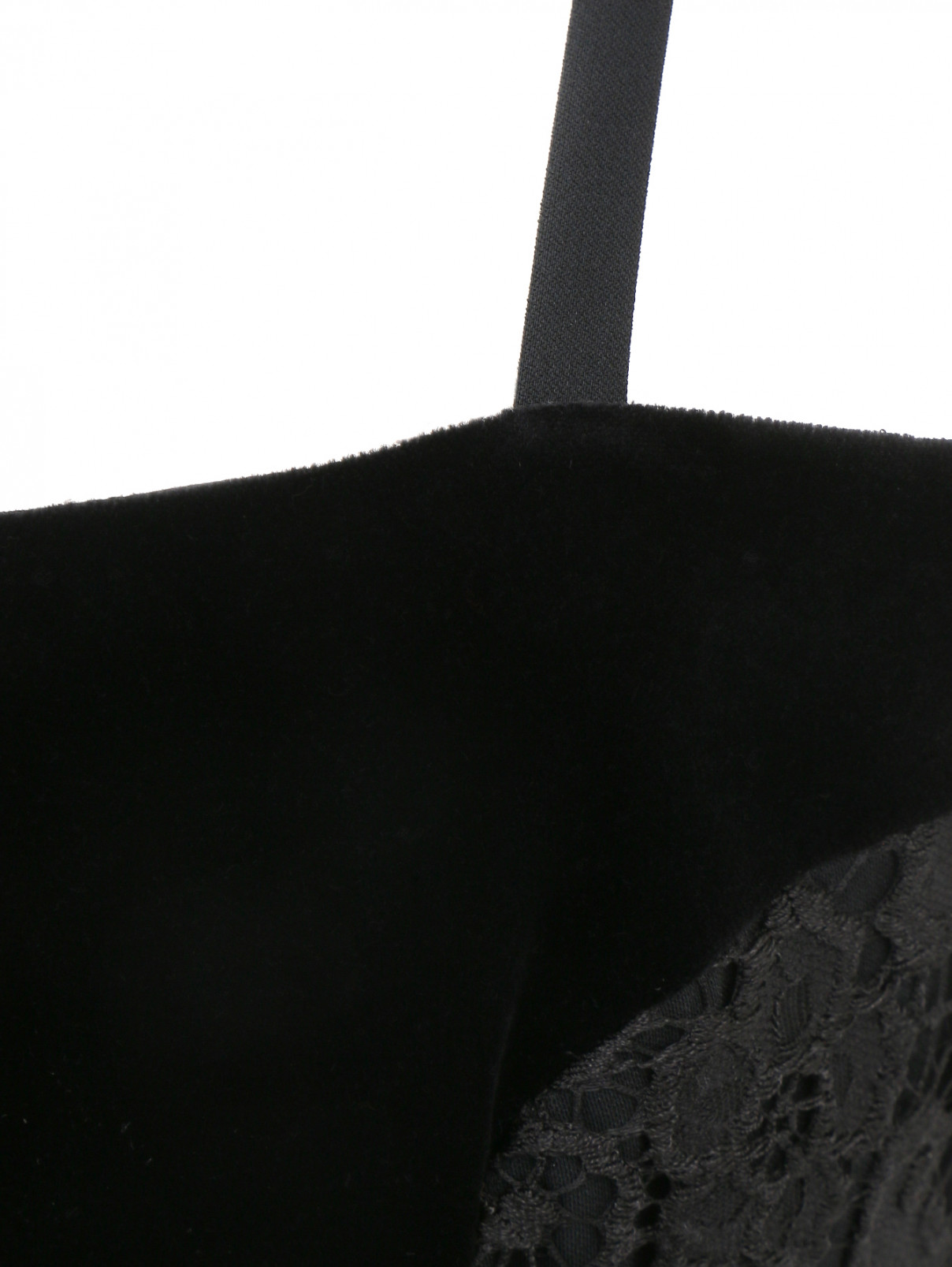 Платье-футляр из бархата и кружева Moschino Cheap&Chic  –  Деталь  – Цвет:  Черный