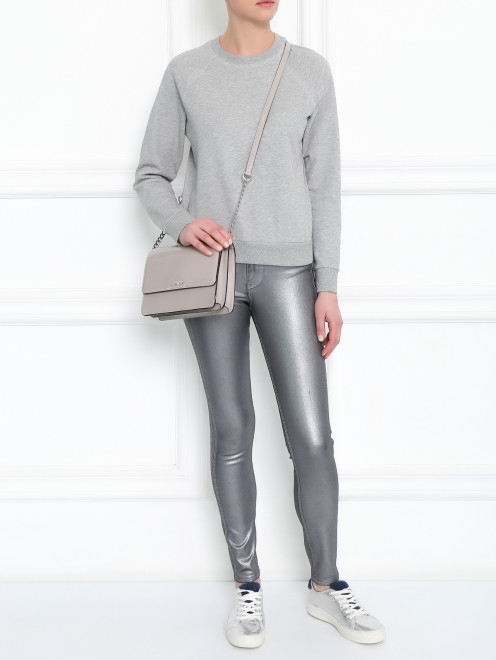 Джинсы узкого кроя с блеском Calvin Klein Jeans - МодельОбщийВид