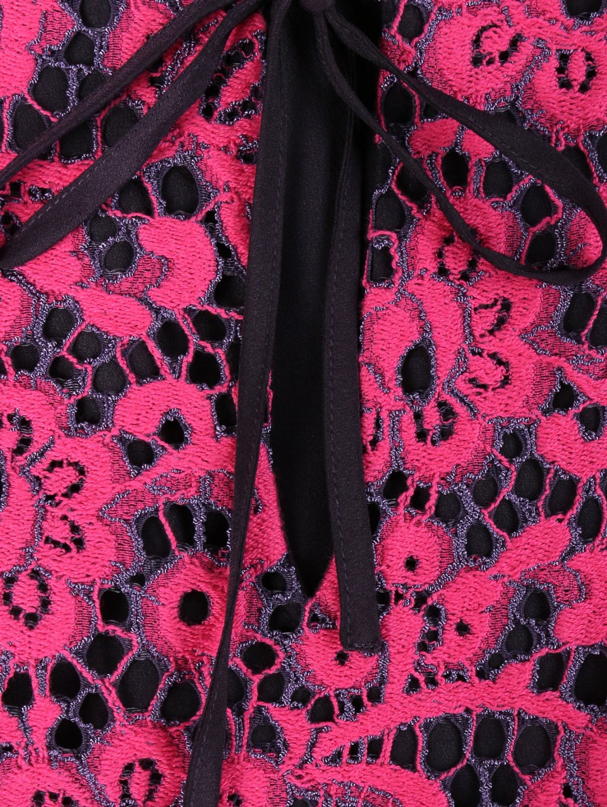 Топ из смесового хлопка с перфорацией Juicy Couture  –  Деталь  – Цвет:  Розовый