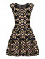 Трикотажное платье-мини с узором GIG Couture  –  Общий вид