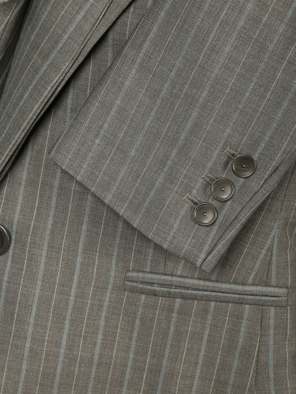 Пиджак из шерсти с узором "полоска" Veronique Branquinho  –  Деталь  – Цвет:  Серый