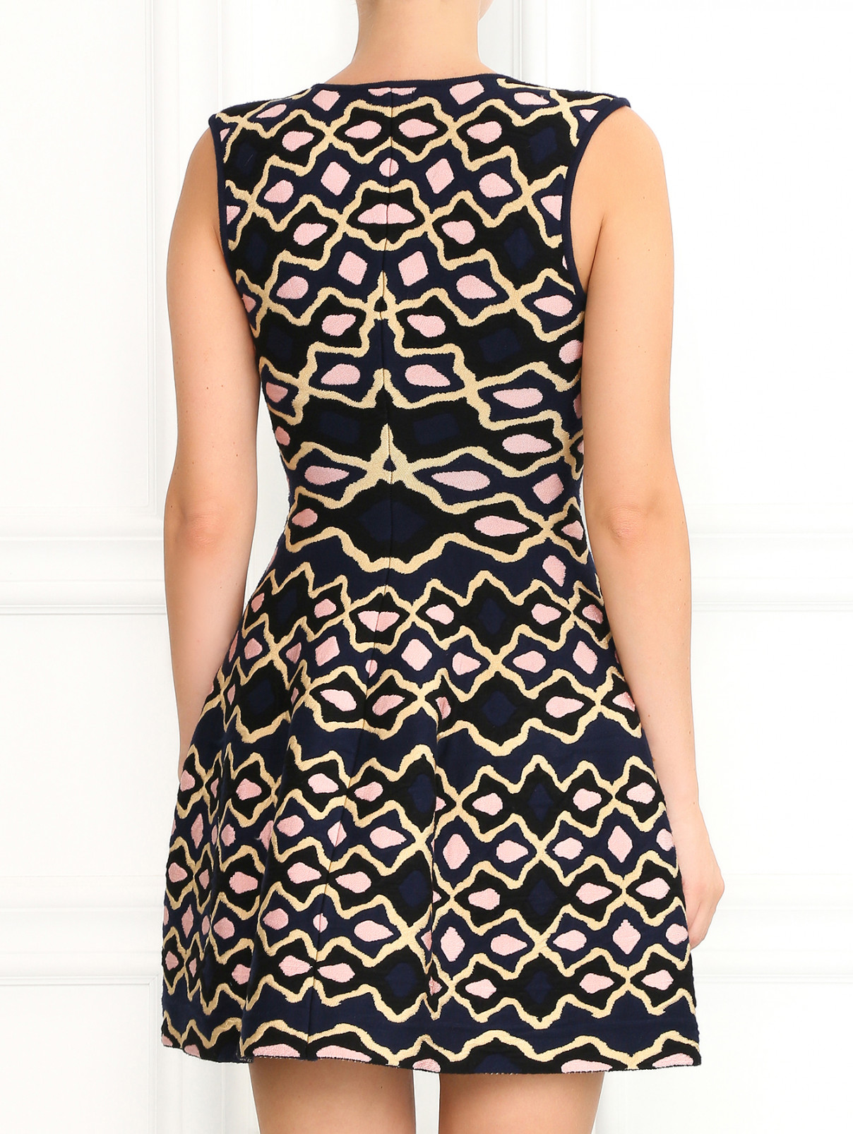 Трикотажное платье-мини с узором GIG Couture  –  Модель Верх-Низ1  – Цвет:  Узор