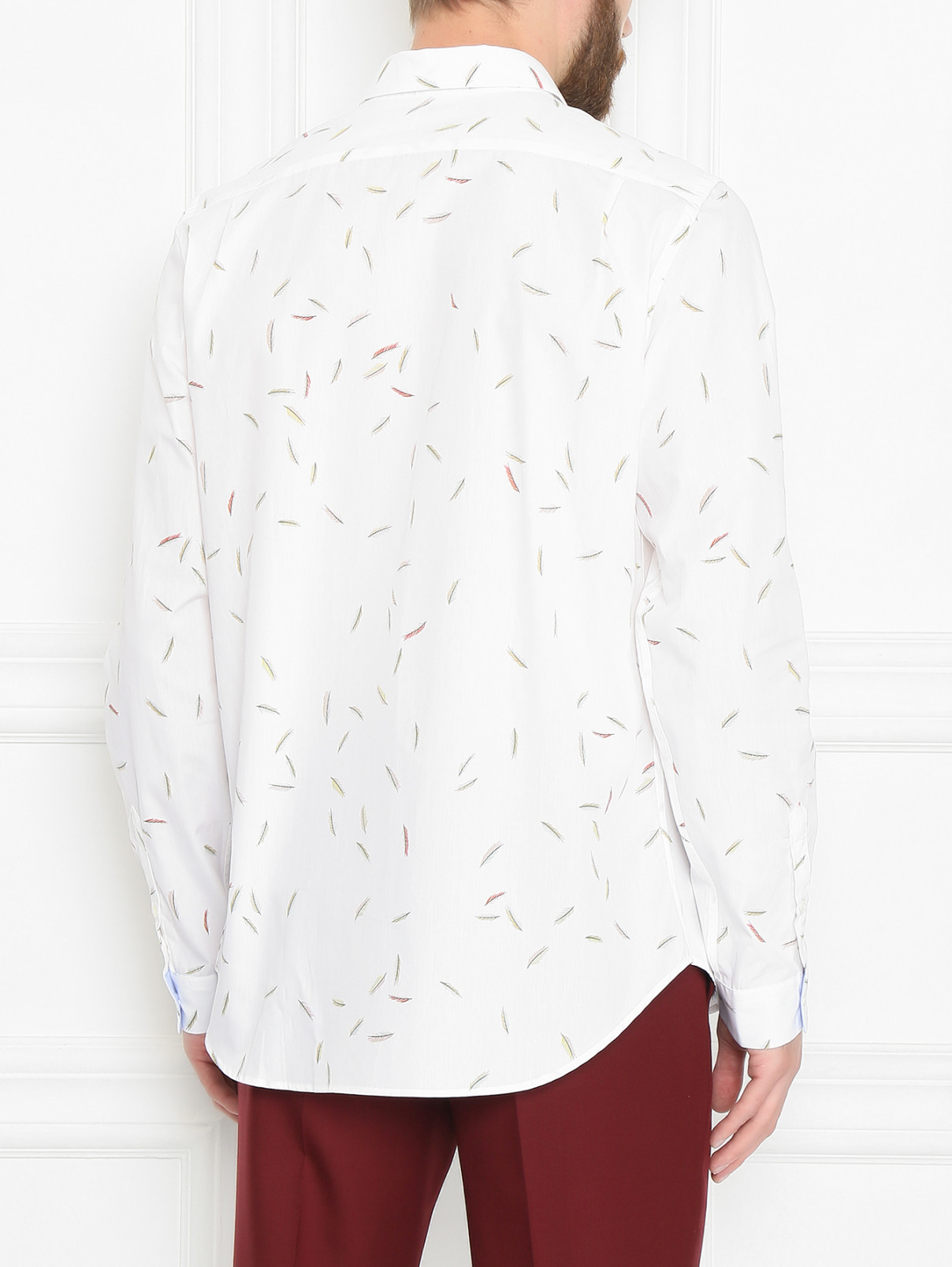 Рубашка из хлопка с узором Paul Smith  –  МодельВерхНиз1  – Цвет:  Белый