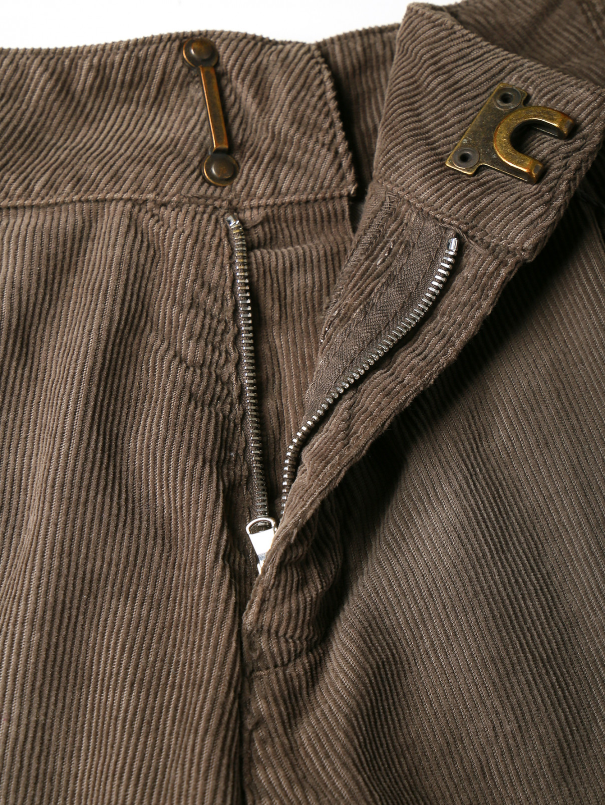 Укороченные брюки из хлопка MC Alexander McQueen  –  Деталь1  – Цвет:  Коричневый