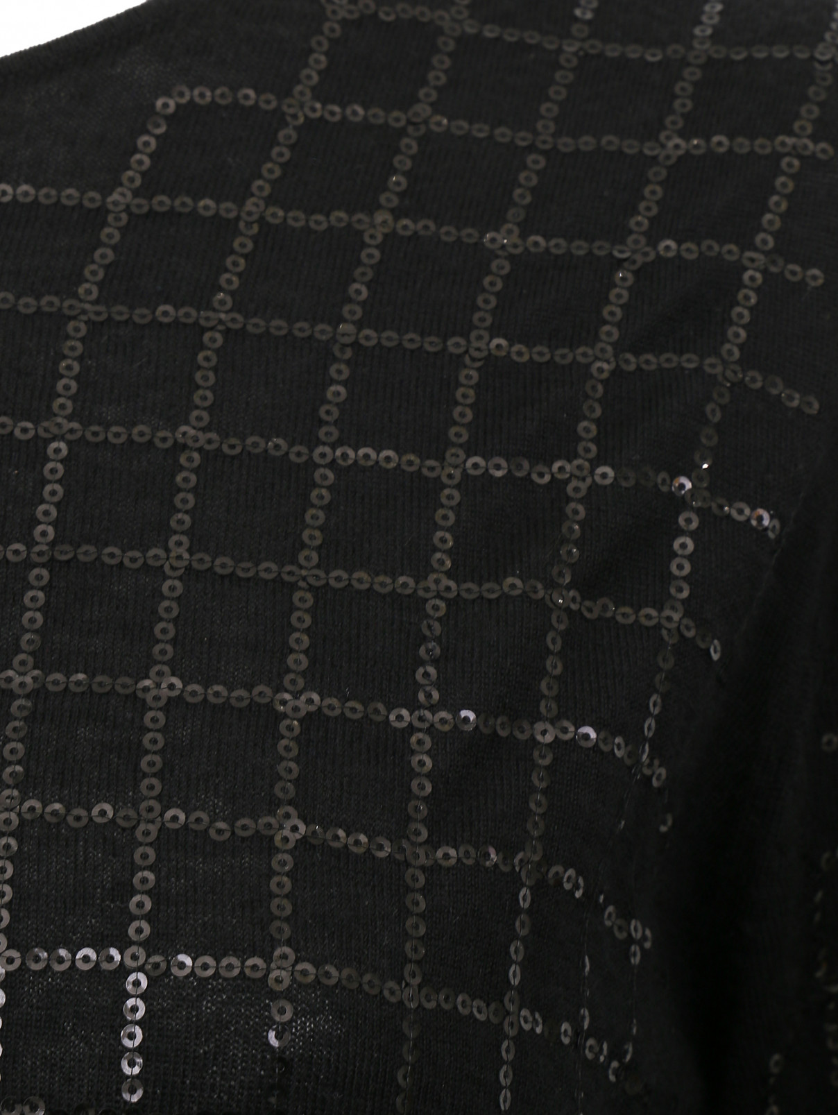Туника из шерсти и шелка свободного кроя с контрастной отделкой Akris  –  Деталь  – Цвет:  Черный
