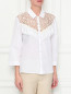 Рубашка из льна с кружевной отделкой и бахромой Raffaela D'Angelo  –  МодельВерхНиз