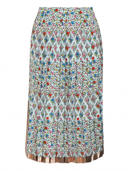 Плиссированная юбка с цветочным узором - Общий вид
