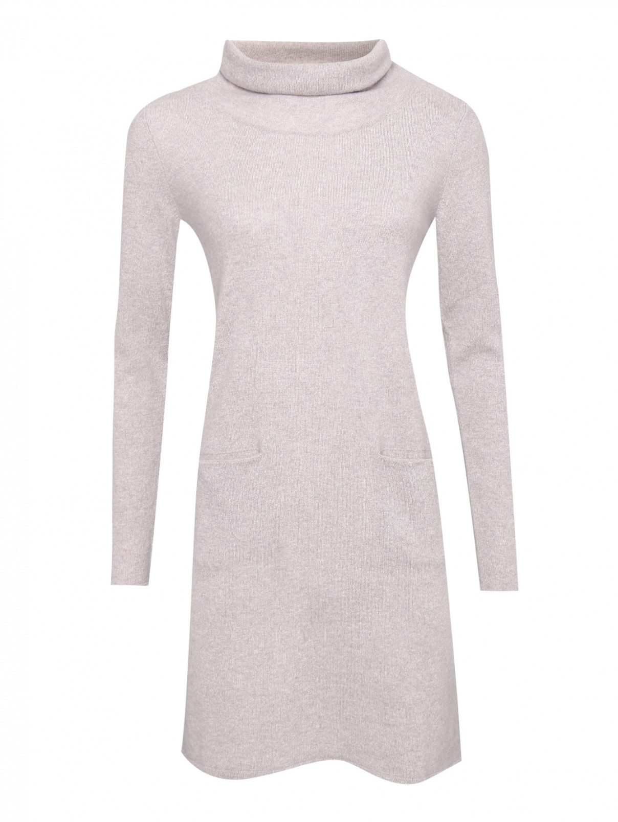 Платье из кашемира с карманами Allude  –  Общий вид  – Цвет:  Серый