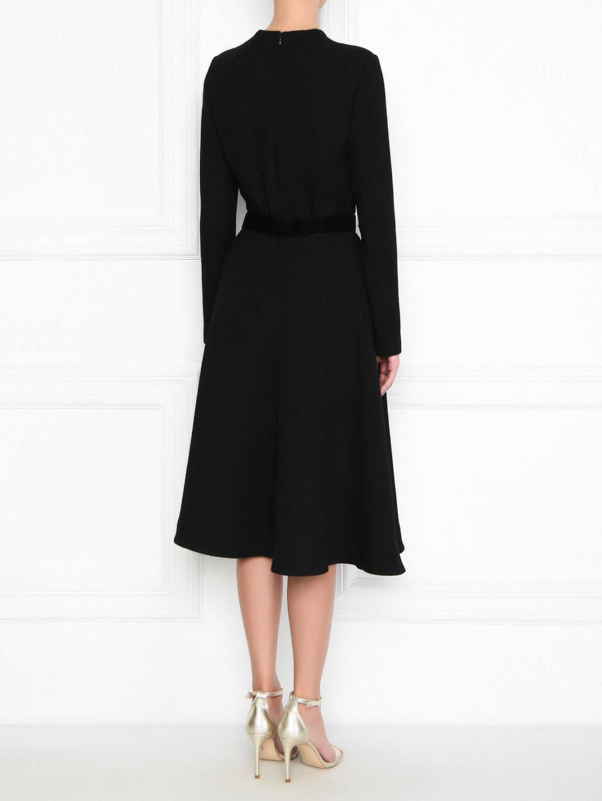 Платье из шерсти под пояс Yanina  –  МодельВерхНиз1  – Цвет:  Черный