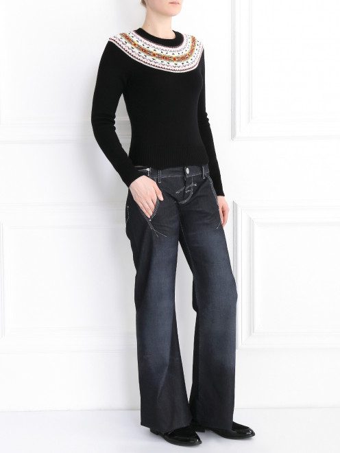 Широкие джинсы с контрастной вставкой Marthe+Francois Girbaud - Модель Общий вид