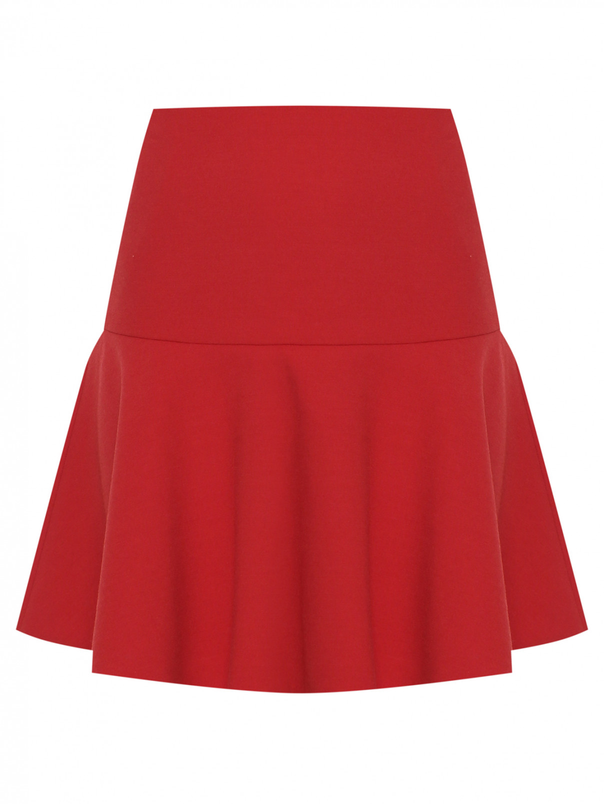Юбка-мини свободного кроя Red Valentino  –  Общий вид  – Цвет:  Красный