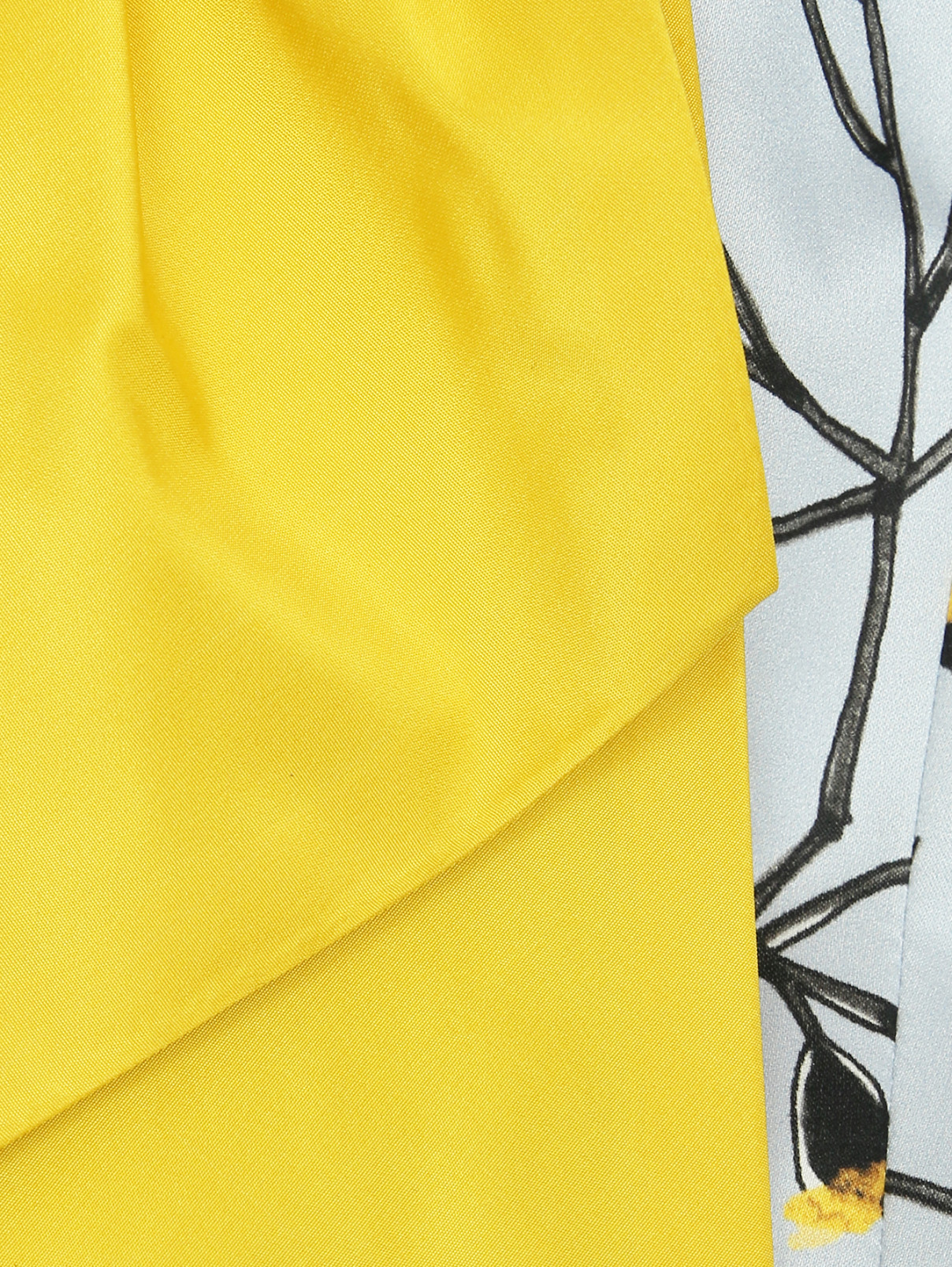 Платье из атласа с принтом и ассиметричным лифом Carolina Herrera  –  Деталь1  – Цвет:  Синий