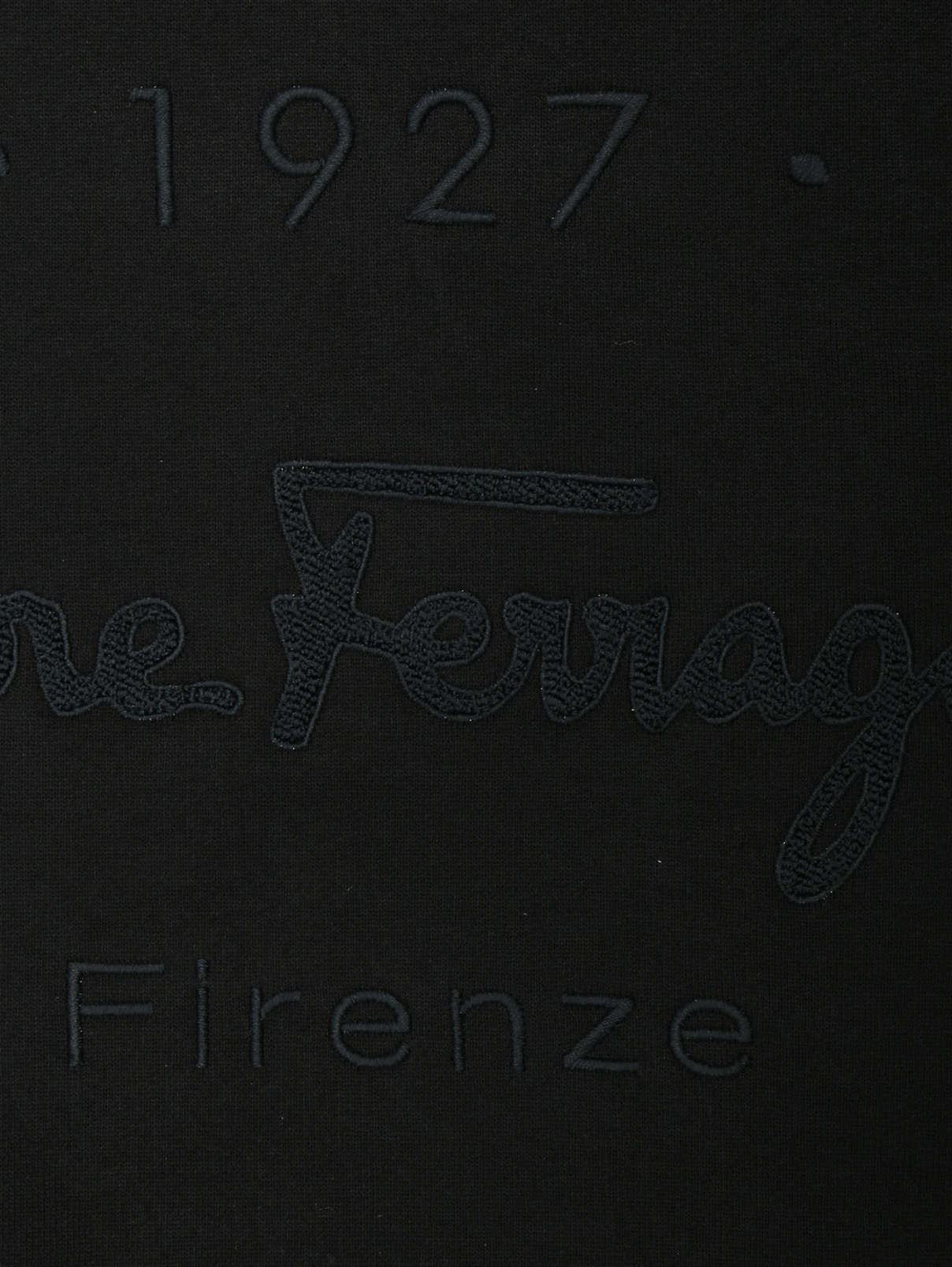 Свитшот из хлопка с вышивкой Salvatore Ferragamo  –  Деталь1  – Цвет:  Черный
