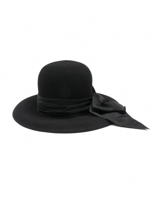 Шляпа из шерсти с  декоративным бантом  - Обтравка2
