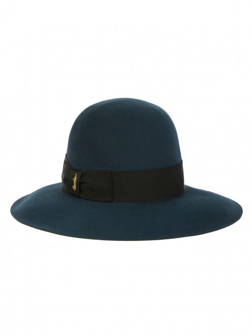 Однотонная шляпа из фетра с текстильной отделкой - Общий вид