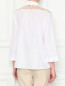 Рубашка из льна с кружевной отделкой и бахромой Raffaela D'Angelo  –  МодельВерхНиз1