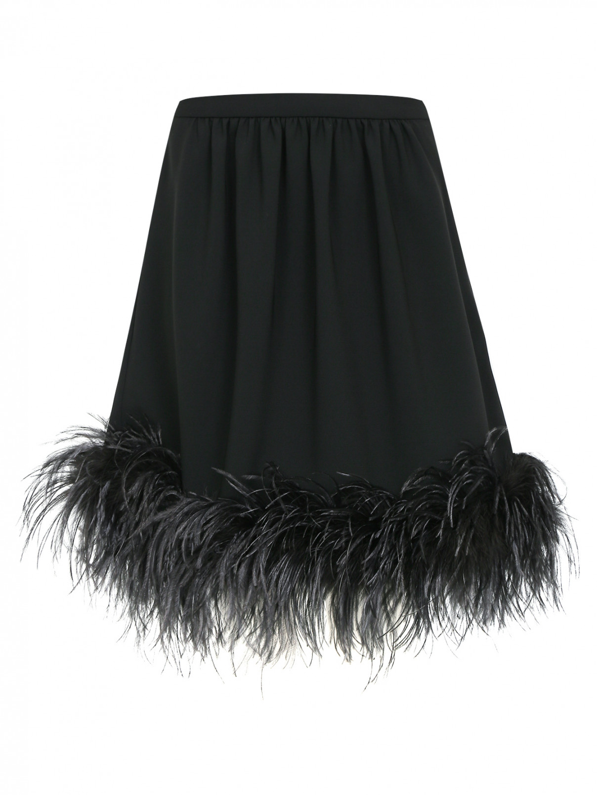 Черная юбка с перьями
