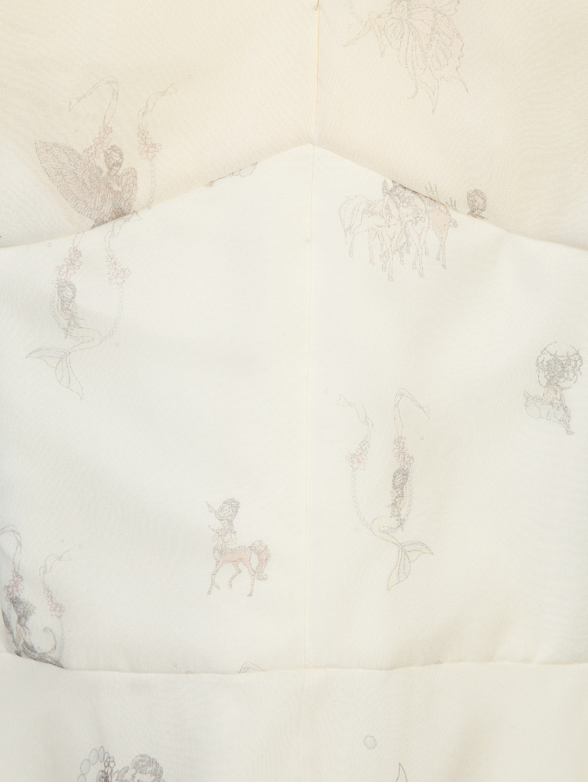 Платье-миди из шелка с узором Руж  –  Деталь1  – Цвет:  Белый