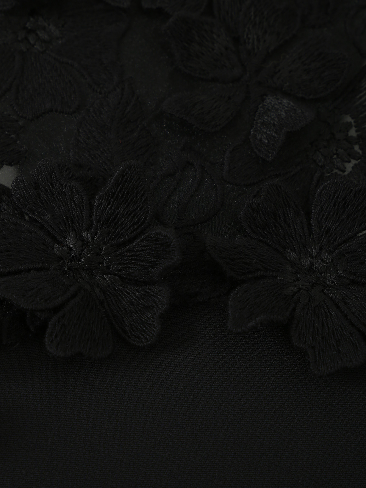 Платье-мини декорированное цветочным узором Giamba  –  Деталь  – Цвет:  Черный