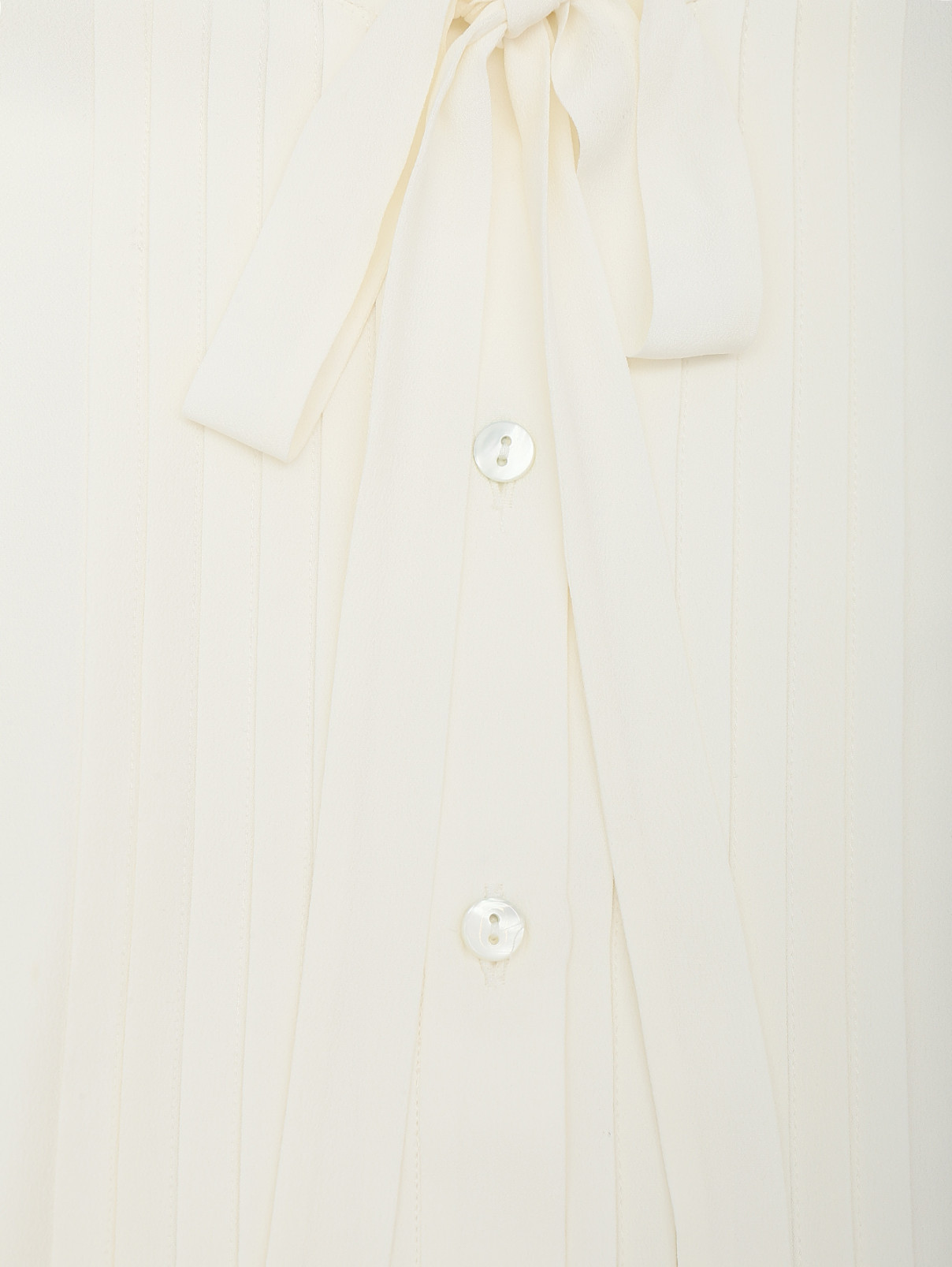 Блуза из смешанного шелка с короткими рукавами Luisa Spagnoli  –  Деталь  – Цвет:  Белый