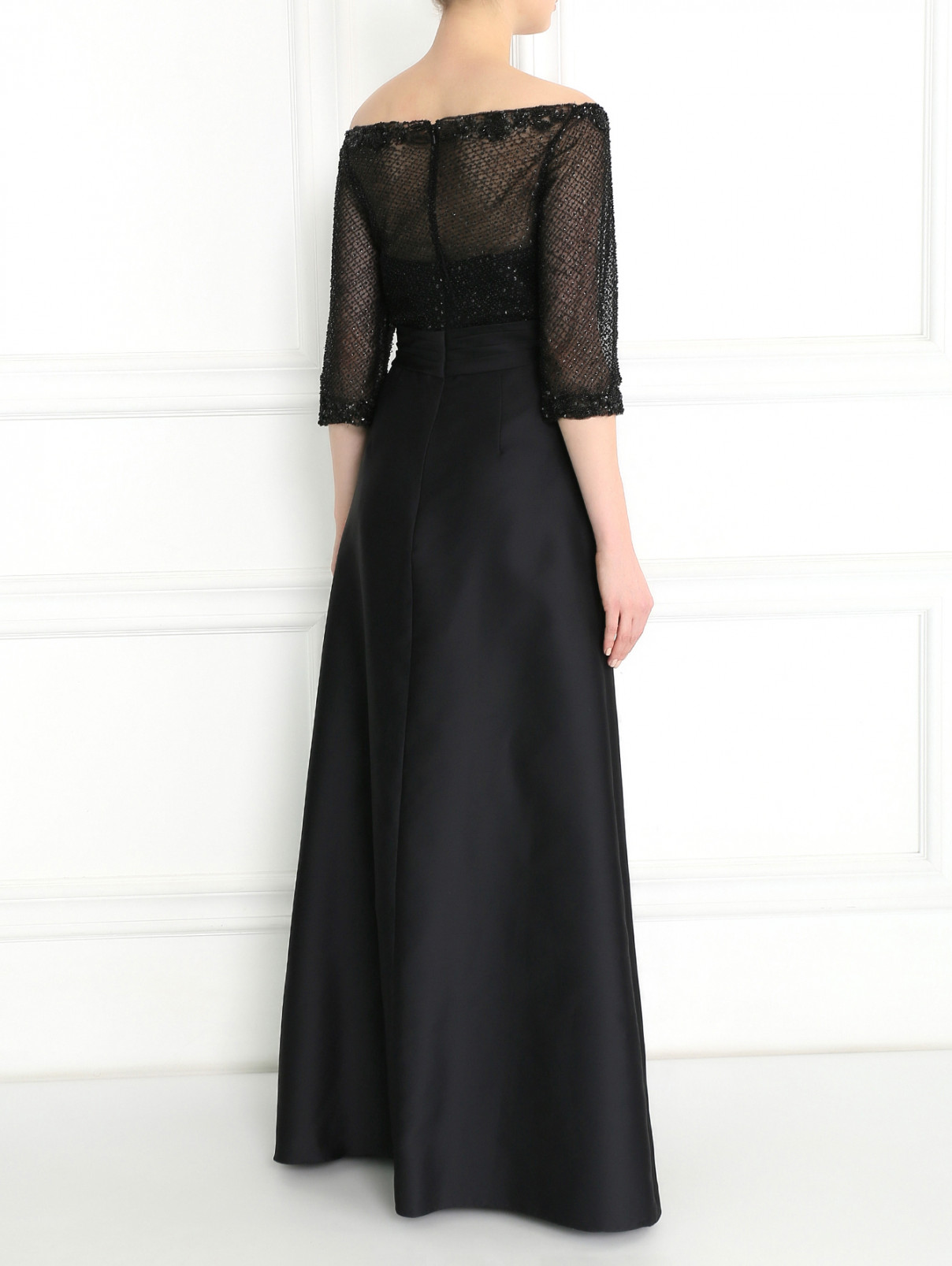 Платье-макси, декорированное бисером Rosa Clara  –  Модель Верх-Низ1  – Цвет:  Черный