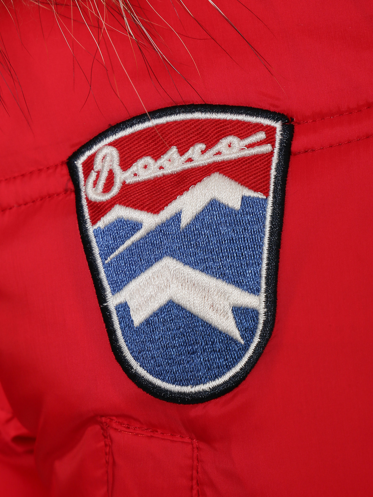 Пуховое пальто с капюшоном на молнии BOSCO  –  Деталь  – Цвет:  Красный