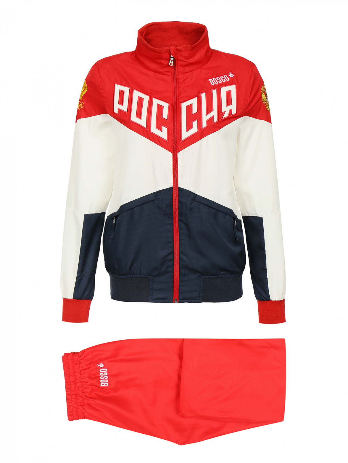 Спортивный костюм на молнии BOSCO  –  Общий вид  – Цвет:  Красный