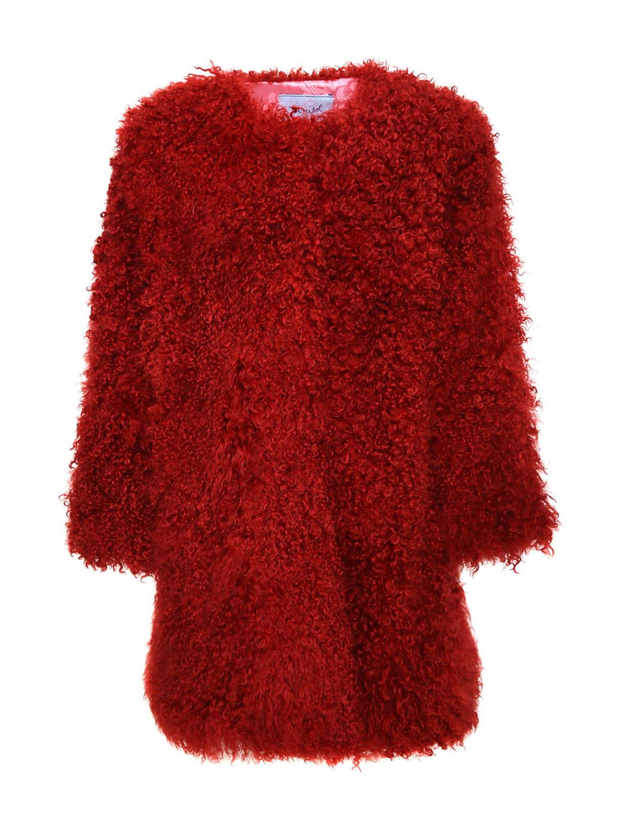 Пальто из овчины MiMiSol  –  Общий вид  – Цвет:  Красный